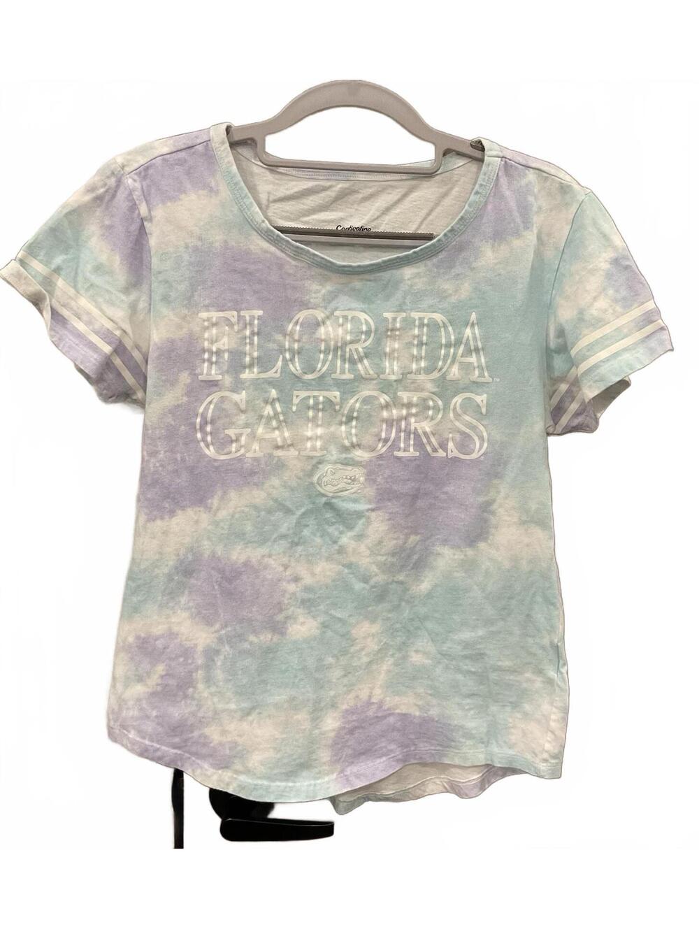 Captivating Womens Round Neck Short Sleeve Florida Gators Football Tee Size S